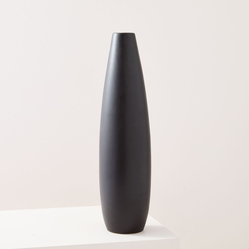 Pure Black Ceramic Vases | West Elm (US)
