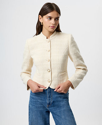 Women's Structured Tweed Long-Sleeve Jacket | Macy's