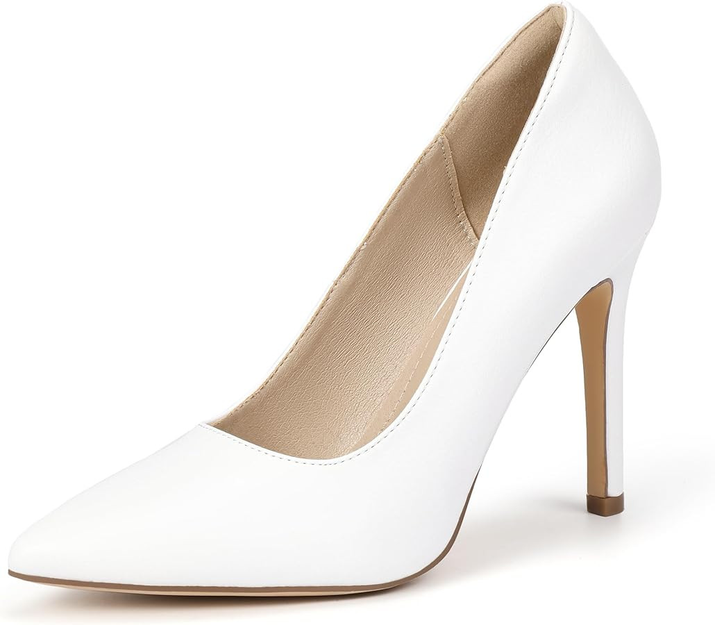 IDIFU IN4 Women's Pumps High Heels Closed Toe Stiletto Pointed Toe Dress Shoes Wedding Prom Brida... | Amazon (US)