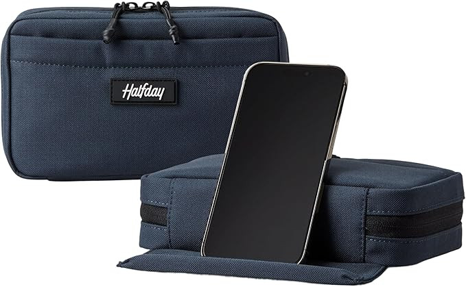 Halfday Sidekick Tech Organizer Kit: Flip-Out Kickstand for Phone/Tablet, Zip-Flat Pouch with Pow... | Amazon (US)