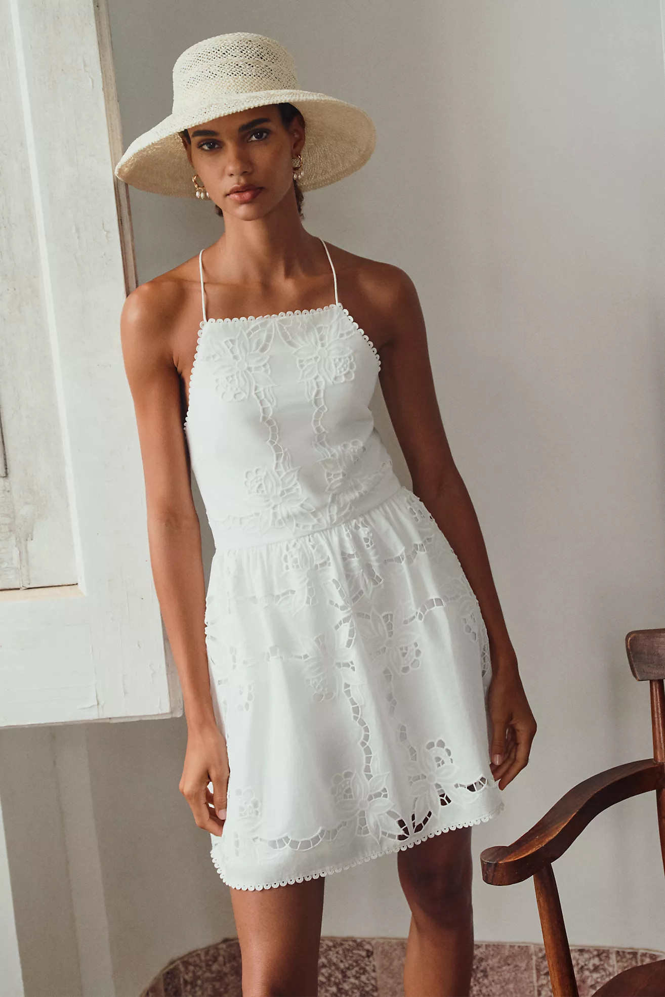 Saylor Kelly Square-Neck Halter Midi Dress | Anthropologie (US)
