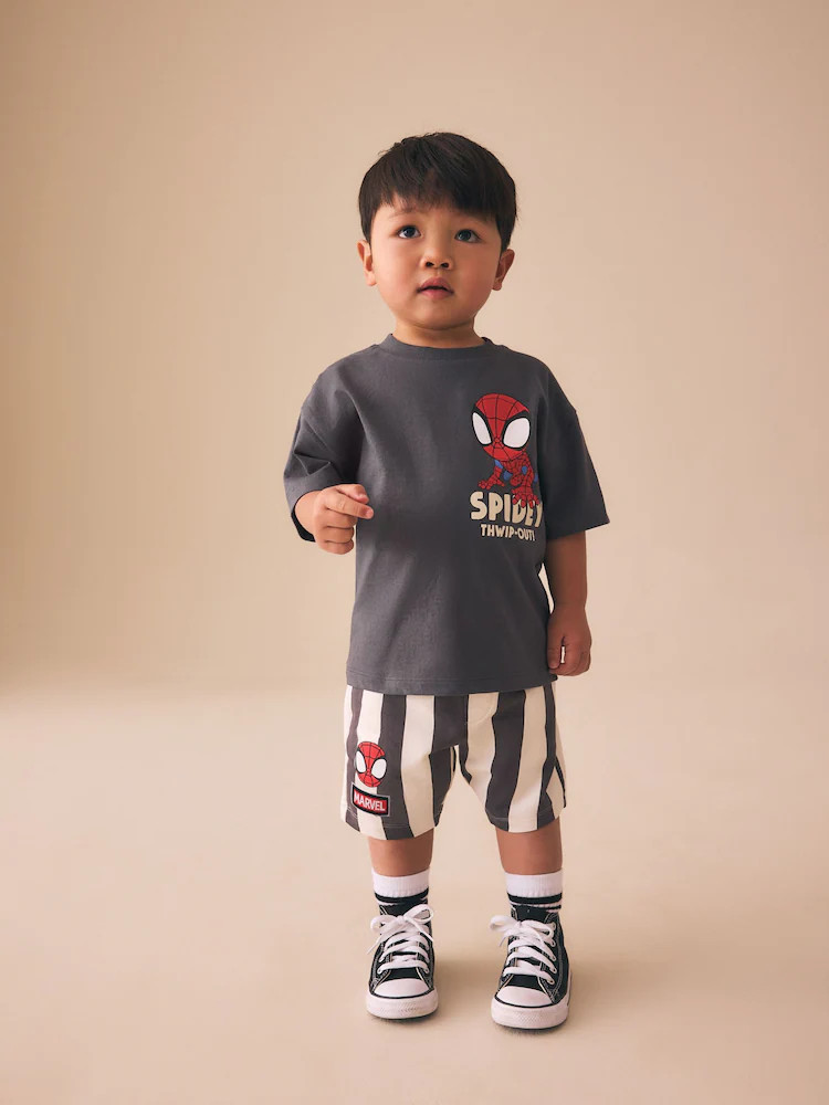 Charcoal Grey Spider-Man T-Shirt And Shorts Set (3mths-8yrs) | Next US