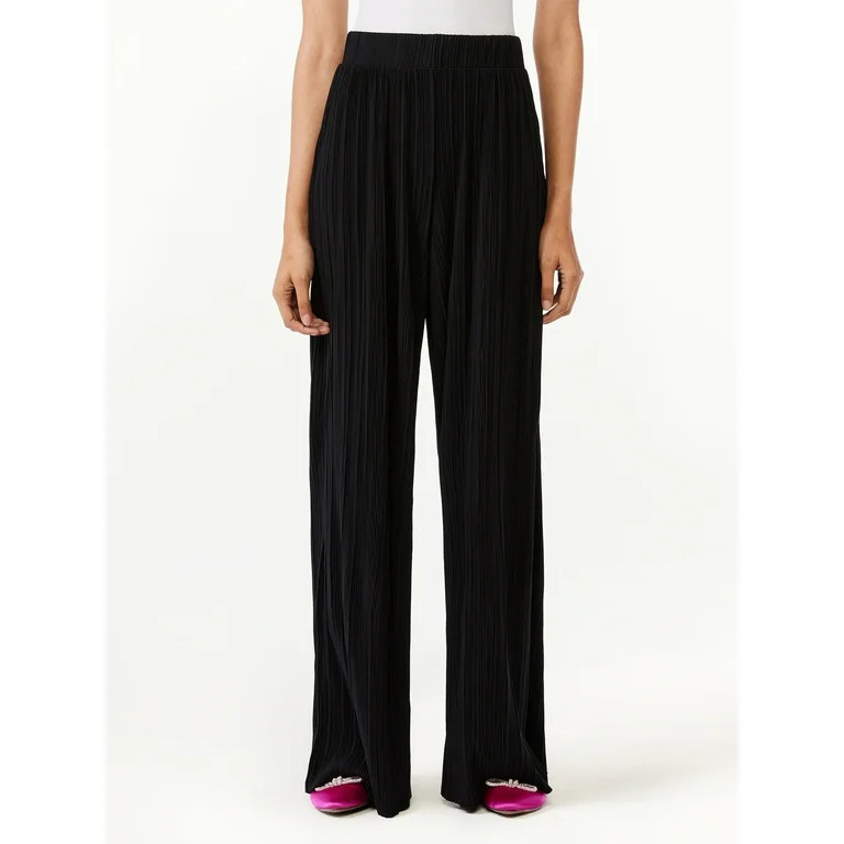 Scoop Women's Crinkle Wide Leg Pants | Walmart (US)