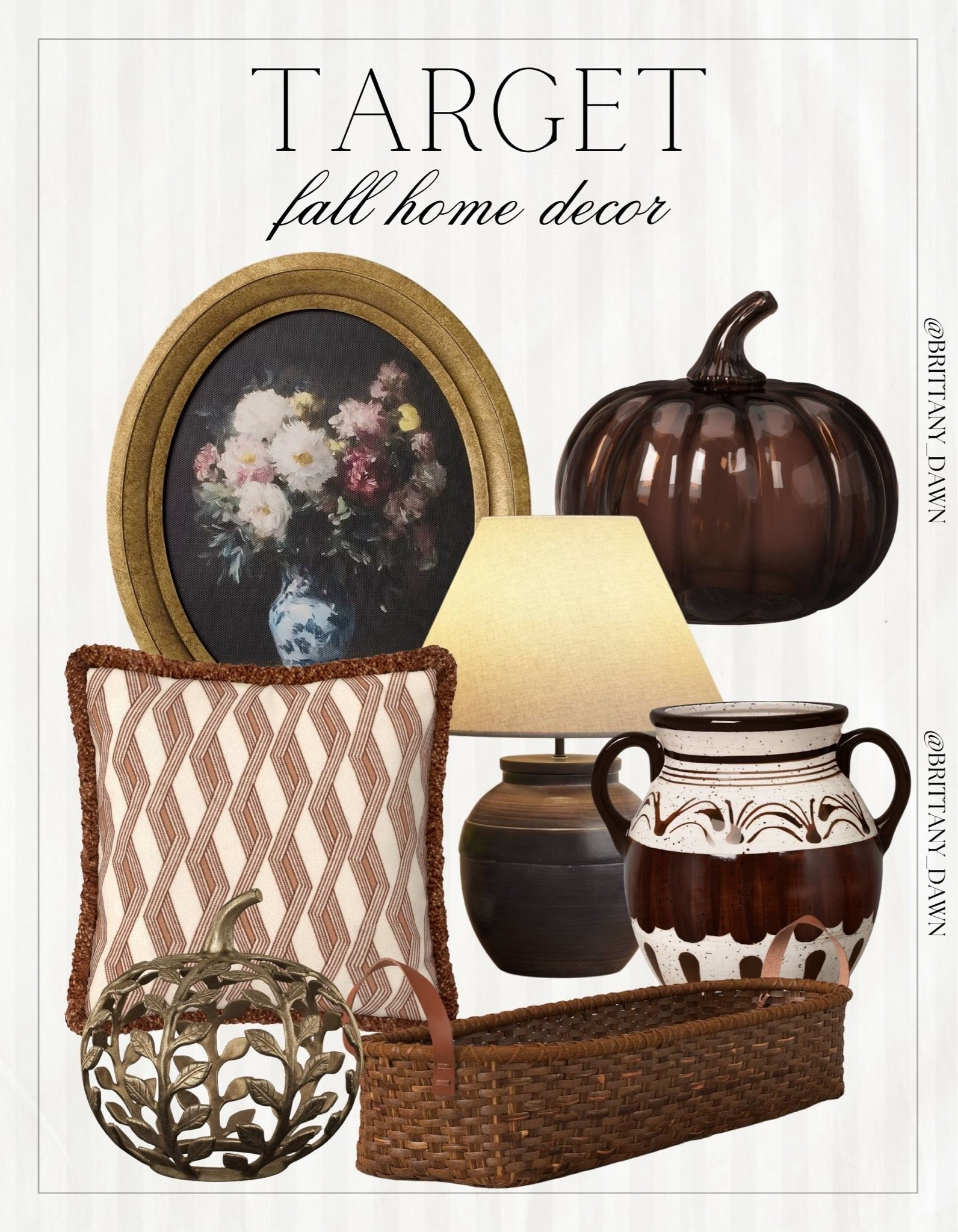 Cozy fall vibes from Target! 🍂 
Warm up your space with moody ceramics, dark glass pumpkins, and textured woven accents that add instant rich warmth.

Adding a soft lamp glow, patterned throw pillow, and ornate oval art piece makes any corner feel instantly high-end and inviting. Perfect seasonal update! 🕯️✨

#TargetHome #TargetStyle #FallDecor #CozyVibes #AutumnStyle #HomeInspo #NeutralDecor #InteriorStyling #LTKhome #WarmAesthetics

#LTKHome #LTKSeasonal