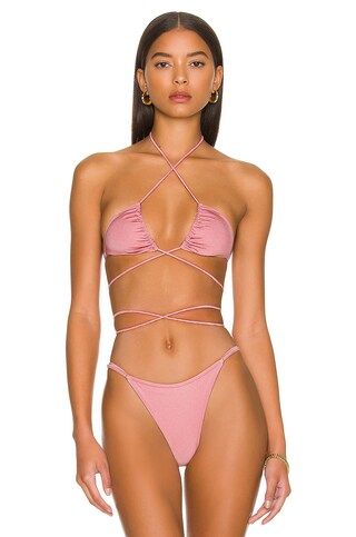 Tropic of C Praia Long Cord Bikini Top in Rosewater from Revolve.com | Revolve Clothing (Global)