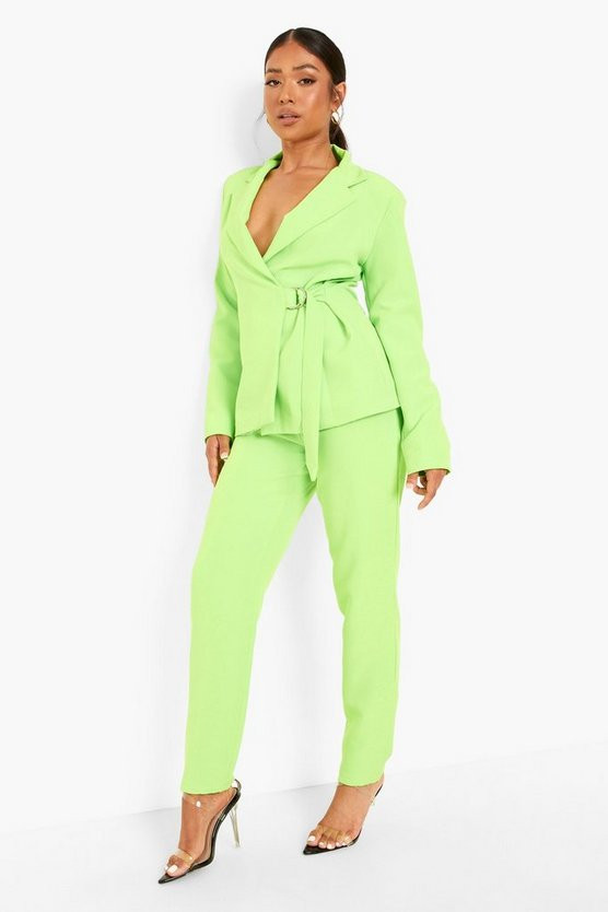 Petite Neon Slim Fit Dress Pants | Boohoo.com (US & CA)