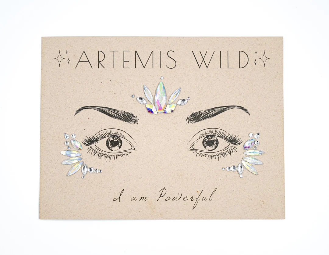 Premium Face Gems - With "i Am Powerful" Affirmation Ritual - Durable, Long-lasting Adhesive for ... | Etsy (US)