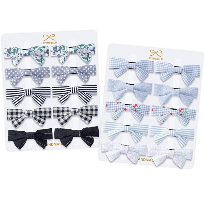 20pcs small blue & navy hair bows for girls.Cute baby hair bows,Non-slip alligator hair clips.Tod... | Amazon (US)