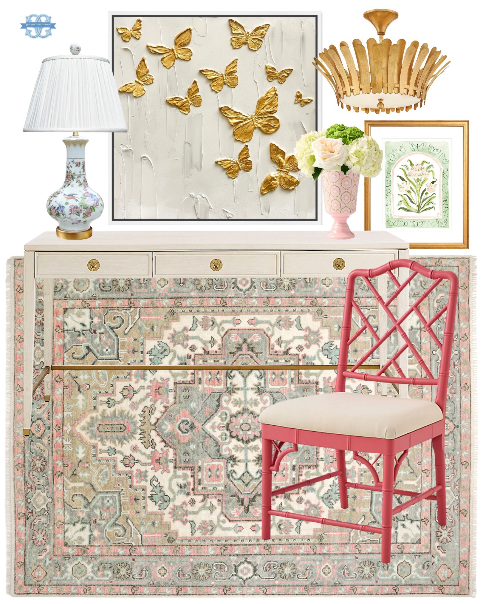 Fresh pink & green home decor!💚🌷

Home Decor, Grandmillennial, Ballard Designs, Desk, Rug, Lamp, Chair

#LTKHome