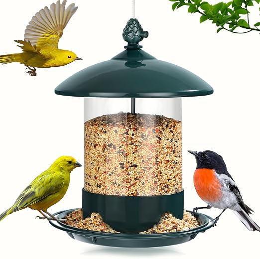 Metal Bird Feeders for Outdoors Hanging, Weather Resistant Wild Bird Feeder with 360 Degree Feedi... | Amazon (US)