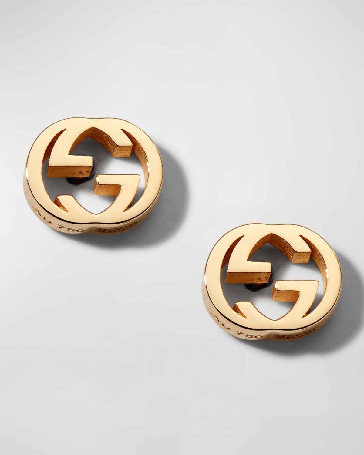 Interlocking-G Stud Earrings in Yellow Gold | Neiman Marcus