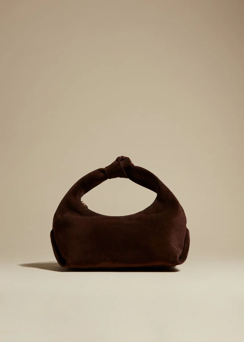 The Small Beatrice Hobo in Coffee Suede | Khaite