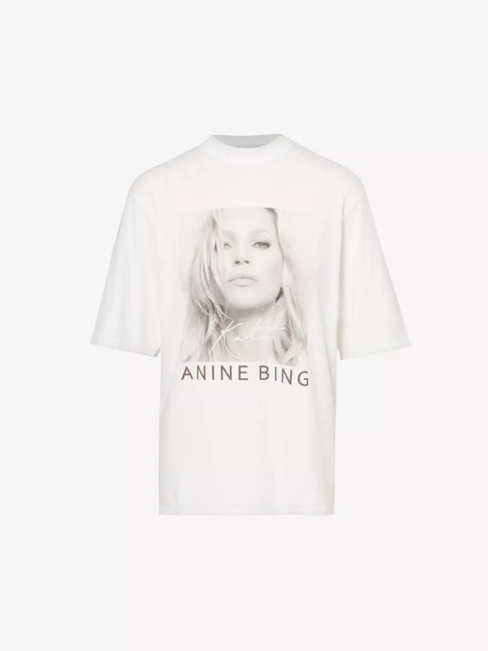 Kate Moss graphic-print cotton-jersey T-shirt | Selfridges