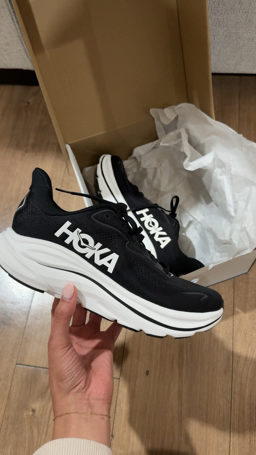 First pair of Hoka running shoes 😩😍 love how comfortable they are + the classic black and white 🔥 great gift idea 

Athletic, running shoes, sneakers, comfy, Hoka

#LTKActive
