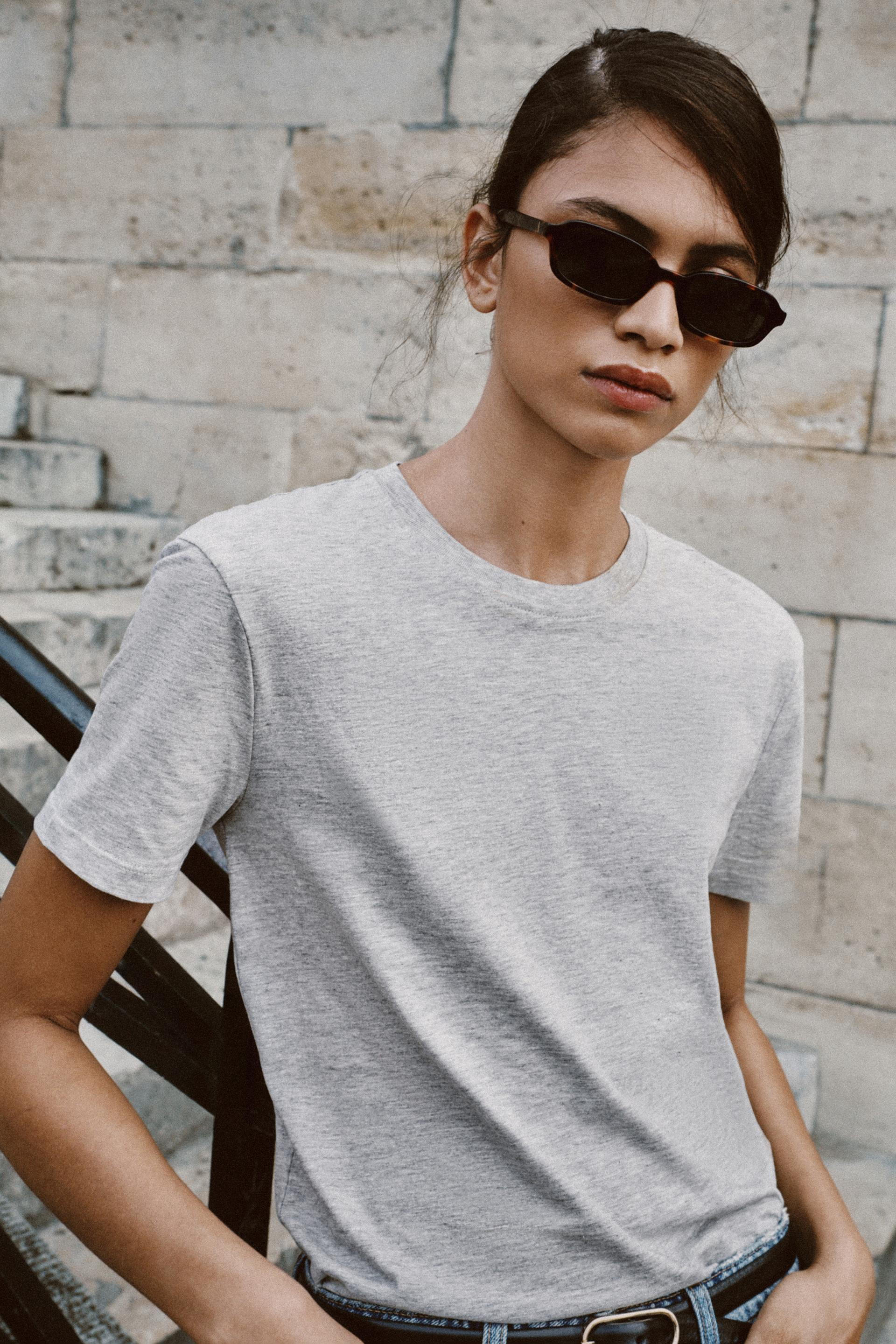 Zara - Basic Cotton T-Shirt In Black - S - Woman | Zara UK