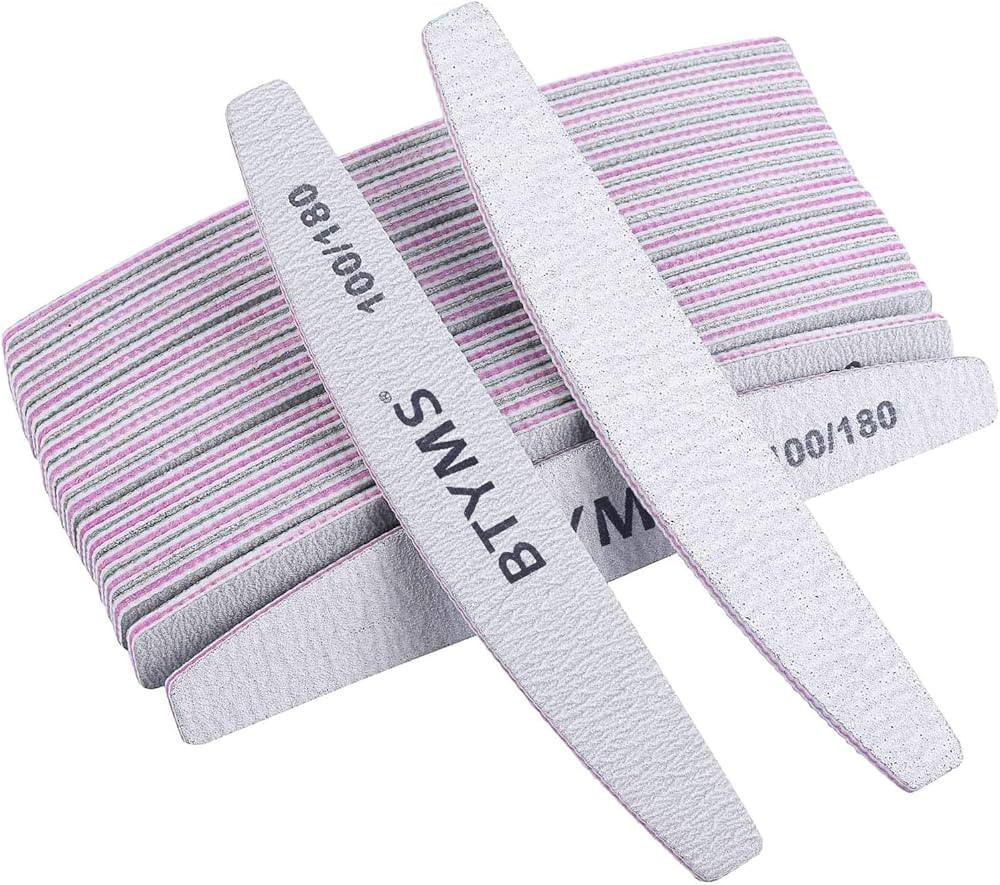BTYMS 25 Pcs Nail Files 100/180 Grit Double Sided Emery Boards Coarse and Medium Nail File for Ac... | Amazon (CA)