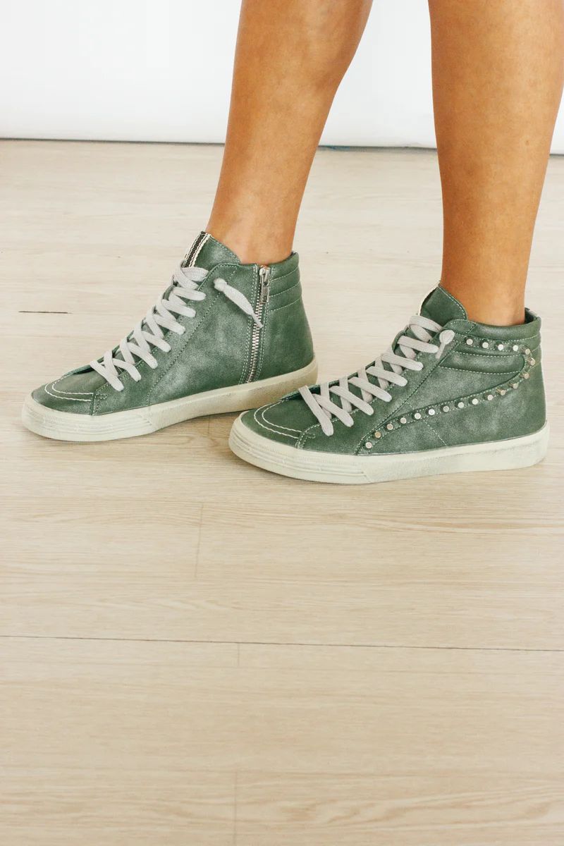 Roxie Olive Studded Sneaker | Apricot Lane Boutique