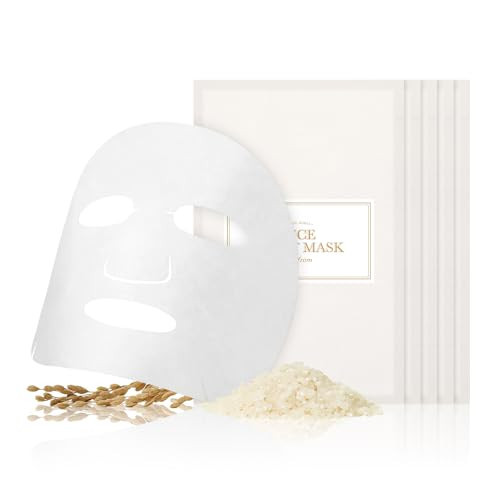 I'm from Rice Sheet Mask Pack of 5, Korean Rice Face Mask, Creamy Hydration for Dry, Combination Skin, Moist, Milky Essence, Biodegradable, Vegan, Hypoallergenic, 20ml | Amazon (US)