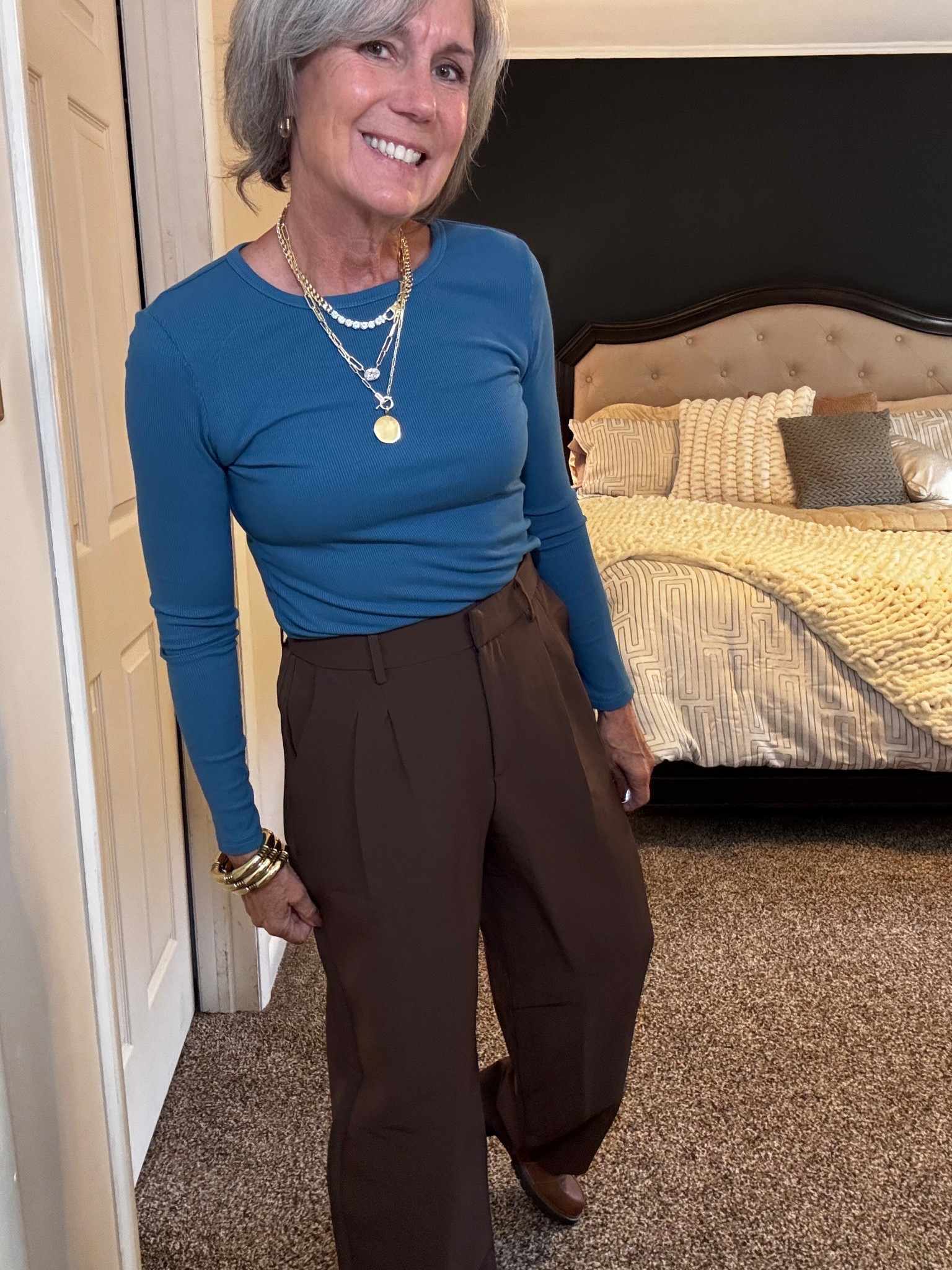 Loving this color combination for fall and winter. These are my favorite pants and they are currently on major sale. There are 2 inseams as well!

My ribbed shirt comes in a 3 pack and there are so many color combinations. 

This is such an easy yet put together outfit. Jewelry and a cardigan or blazer can really take it up a notch  

#LTKStyleTip #LTKSeasonal #LTKOver40