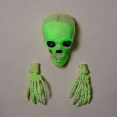 Glow in the Dark Skull with Hands Halloween Decorative Prop - Hyde &#38; EEK! Boutique&#8482; | Target