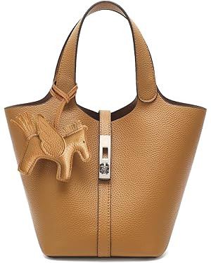 Tote Bag for Women Vegan Leather Bucket Purse for Women Top Handle Handbag Shoulder Bag with Deta... | Amazon (US)