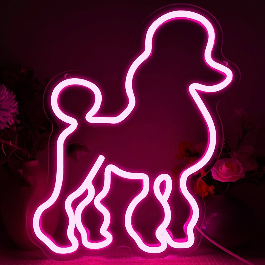 Poodle Pet Dog Neon Signs for Wall Decor,Cute Poodle Dog Neon Lights,Usb Dimmable Animal Neon Sig... | Amazon (US)