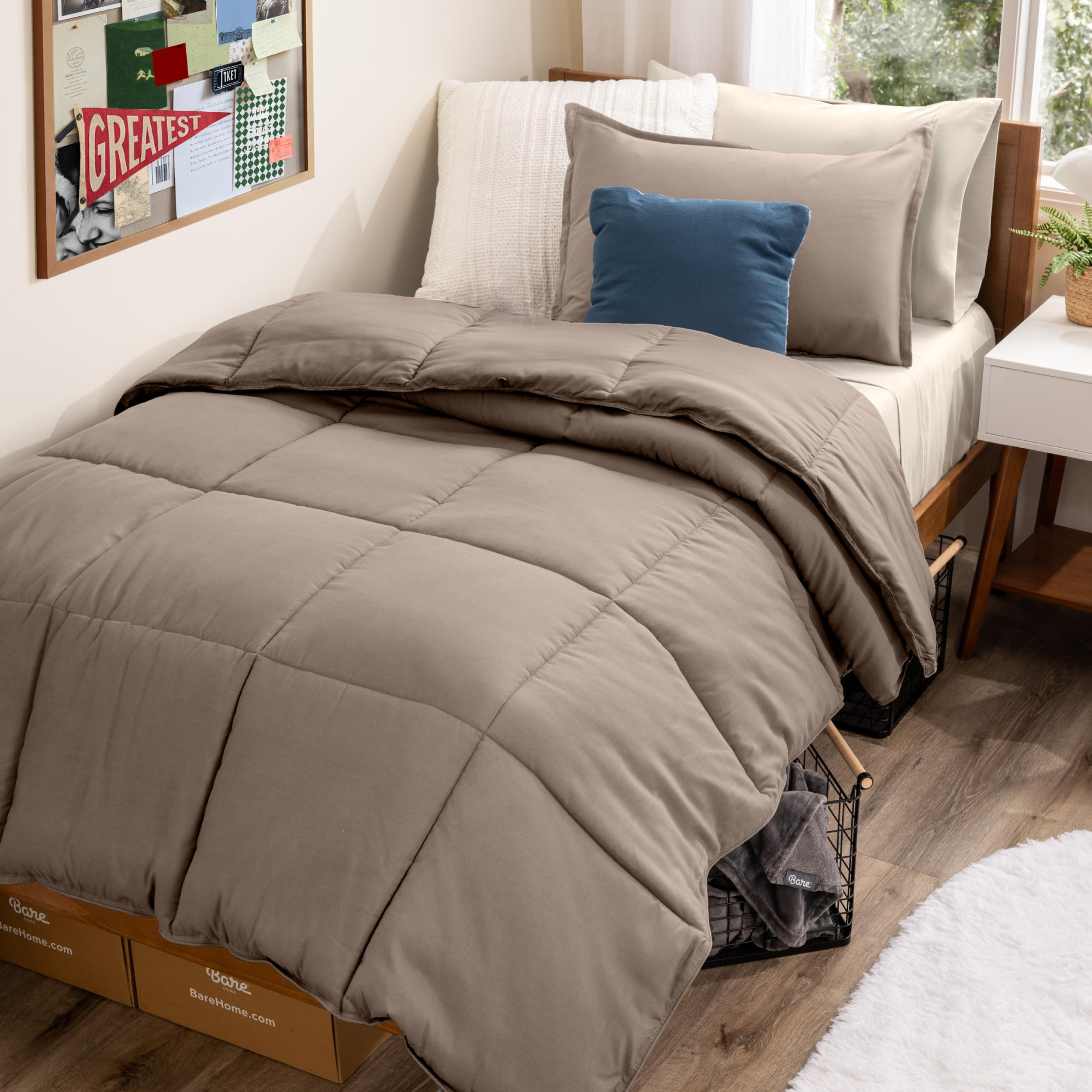 Bare Home Bed-in-A-Bag 5 Piece Comforter & Sheet Set - Twin XL - Goose Down Alternative - Ultra-S... | Amazon (US)