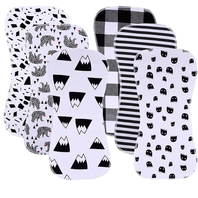 Gelisite 6 Pack Cotton Baby Burp Cloths Extra Absorbent Soft for Baby Boys and Girls Spit Up Clot... | Amazon (US)
