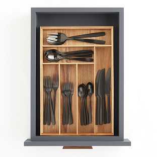 Rowan™ 6-Section Flatware Organizer Acacia | The Container Store