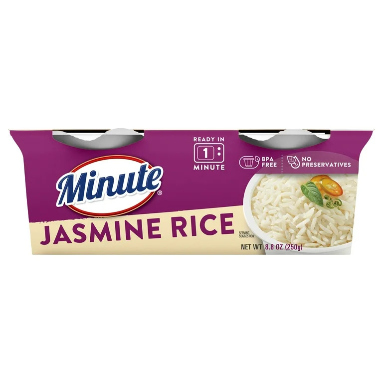 Minute Ready-to-Serve Jasmine Rice, Microwaveable Rice Cups, 4.4 oz, 2 Ct | Walmart (US)