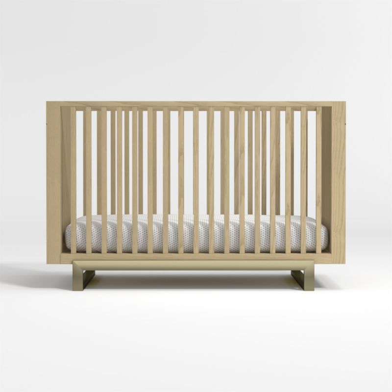 Keaton Brass Inlay Crib | Crate and Barrel | Crate & Barrel