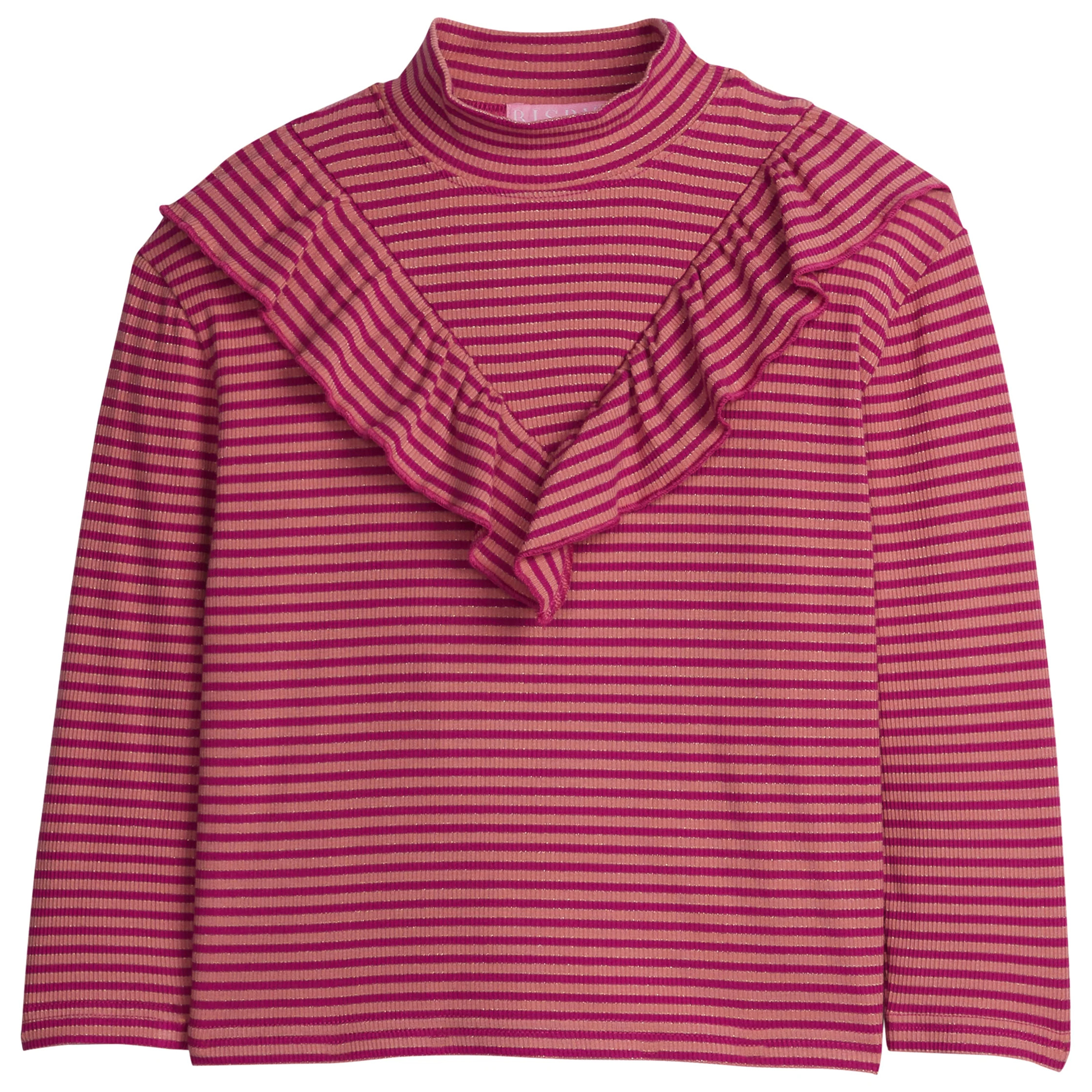 Aspen Turtleneck - Cranberry Metallic Stripe | BISBY Kids