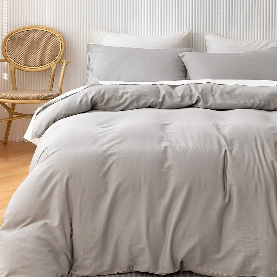 HeimenAogo Egyptian Cotton Duvet Cover Set King, Ultra Soft and Breathable Comforter Cover with Z... | Amazon (US)