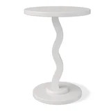 Mainstays Kids Wood Wavy Nightstand Side Table, Brilliant White | Walmart (US)