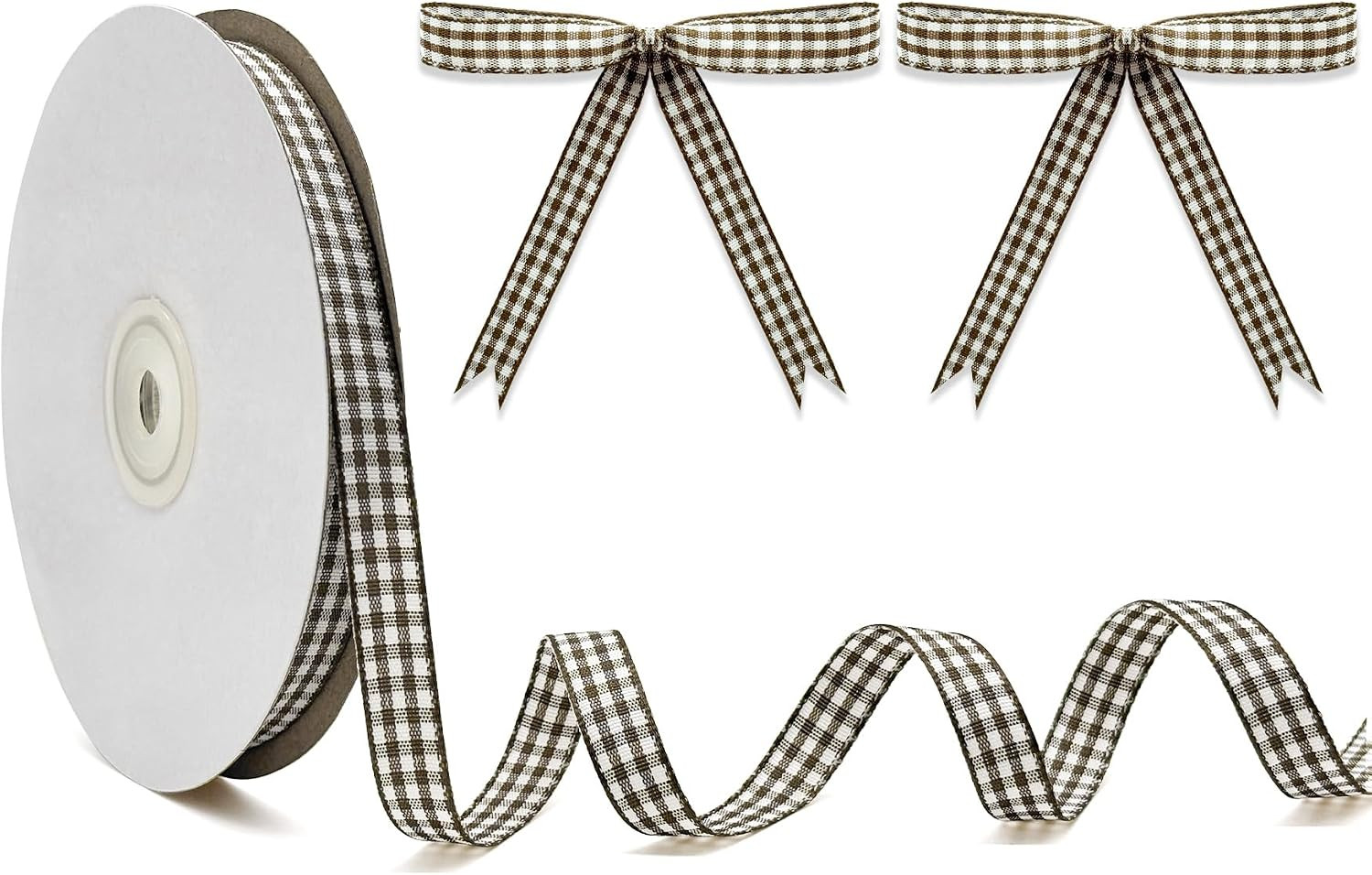 Brown Buffalo Plaid Gingham Ribbon 3/8" x 50yd | Amazon (US)