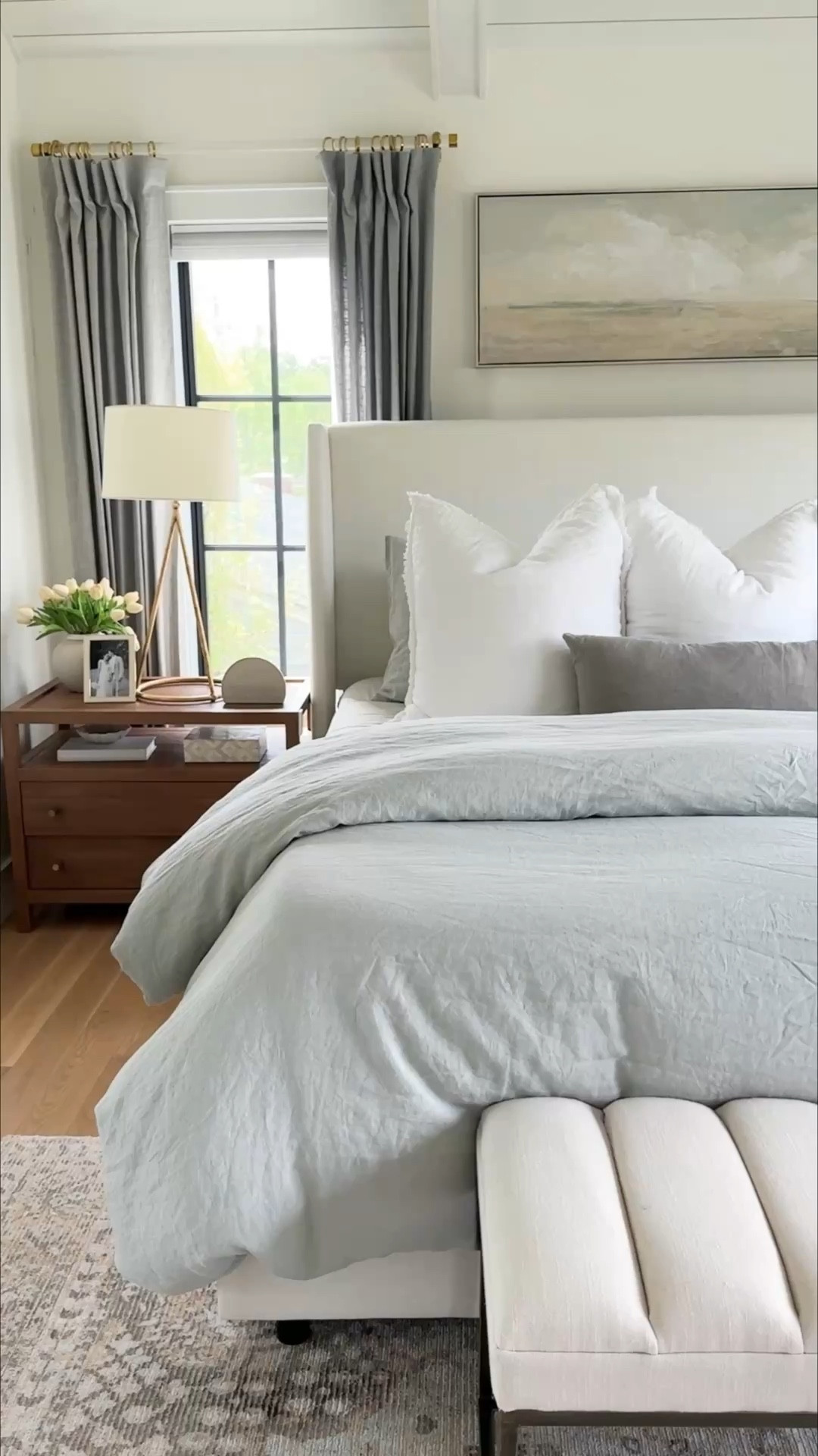 Resetting our bedroom with pieces that feel as good as they look. I chose soft and cooling organic cotton percale sheets and a 100% linen duvet from Quince—light, breathable, and effortlessly lived-in. The Mist color adds the softest blue/gray layer that I am in love with. It feels like a forever bedding combination! @quince #quincepartner #quince #ltkhome 