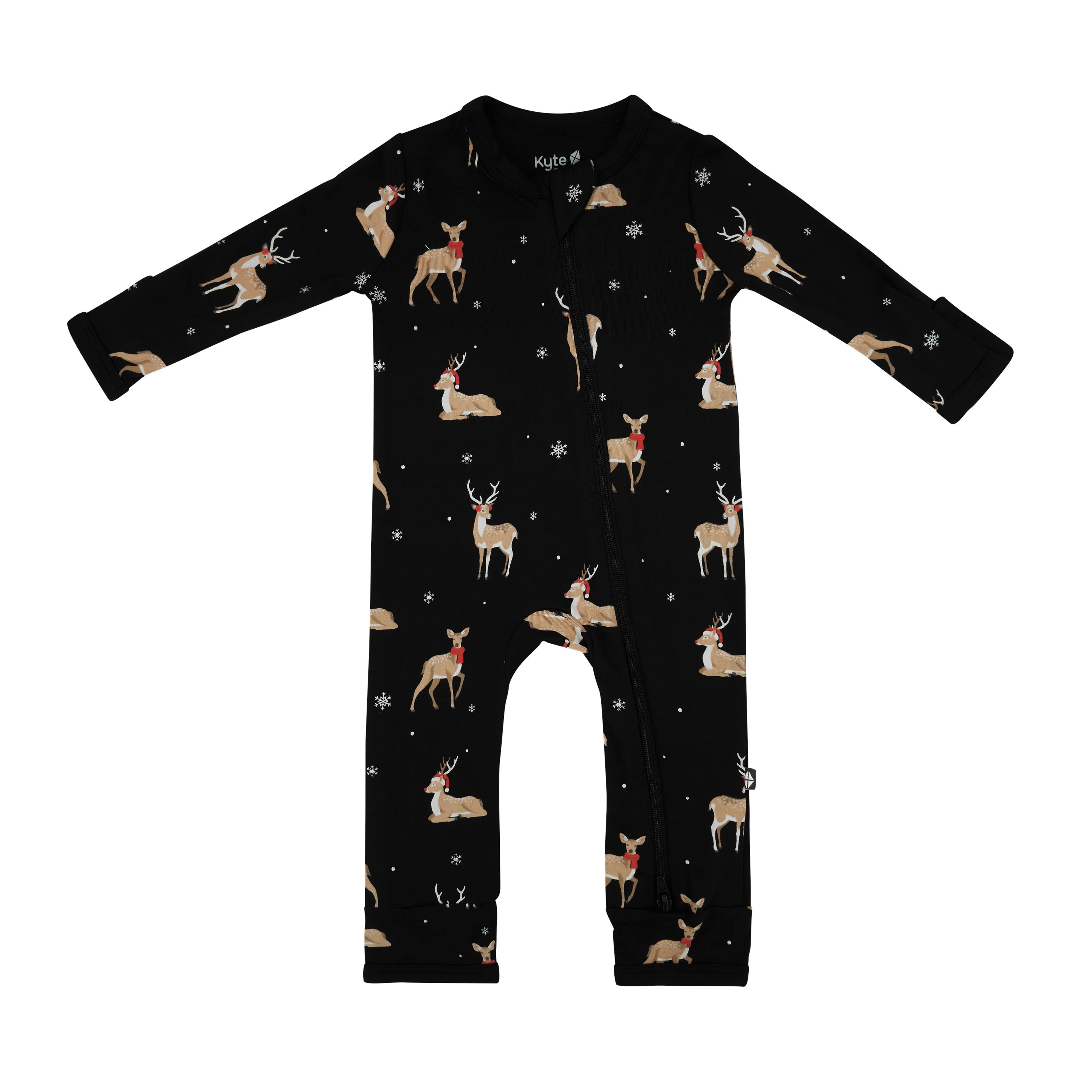 Zippered Romper in Midnight Deer | Kyte BABY