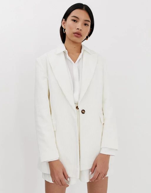 ASOS DESIGN cream cord suit blazer | ASOS UK