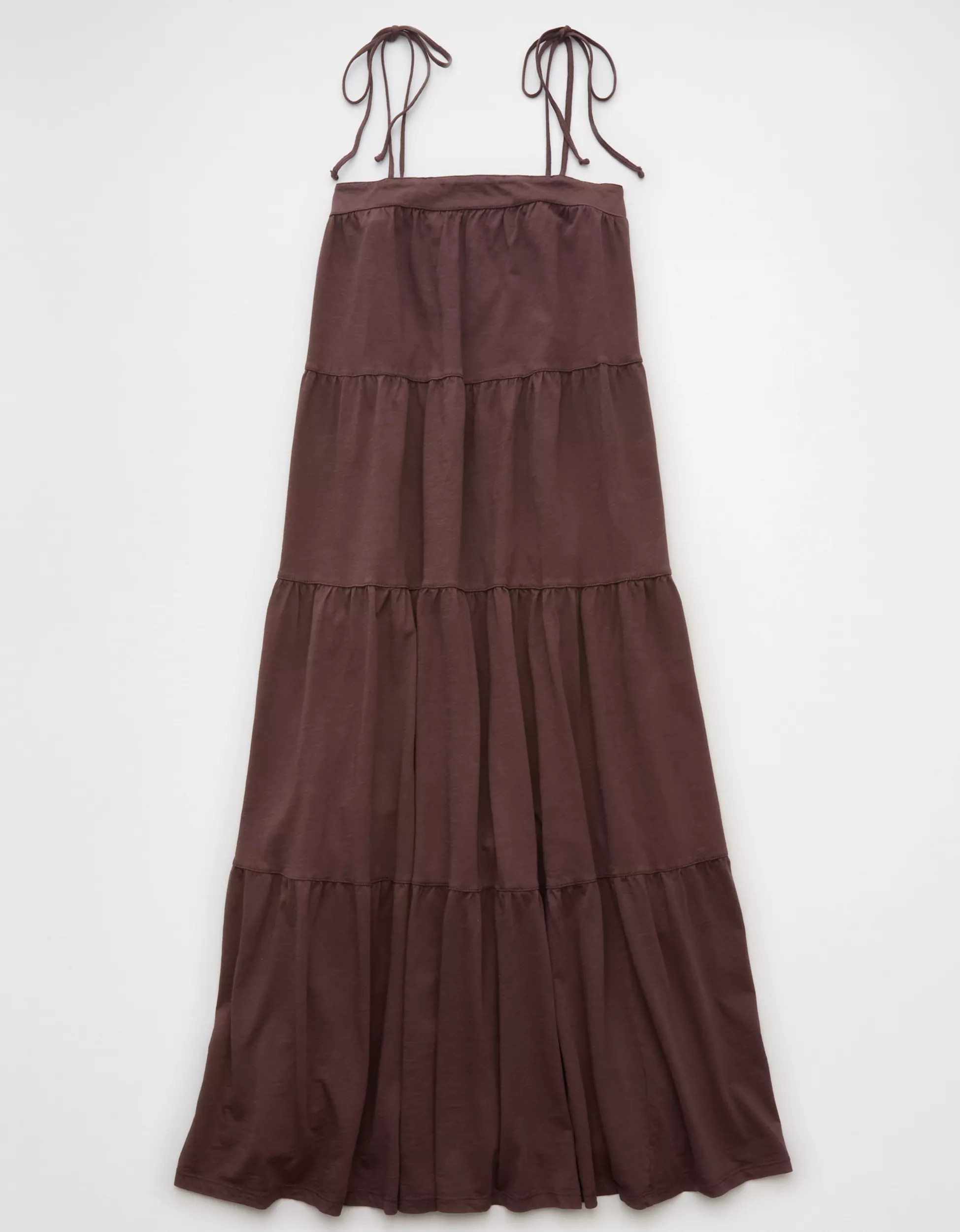 AE Sunchaser Knit Tie Shoulder Maxi Dress | American Eagle Outfitters (US & CA)