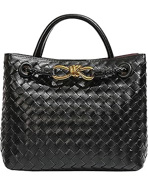 Woven Bags for Women Bowknot Small Tote Hobo Shoulder Crossbody Bags PU Leather Handwoven Satchel... | Amazon (US)