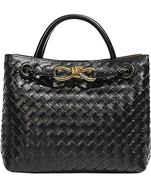 Woven Bags for Women Bowknot Small Tote Hobo Shoulder Crossbody Bags PU Leather Handwoven Satchel... | Amazon (US)