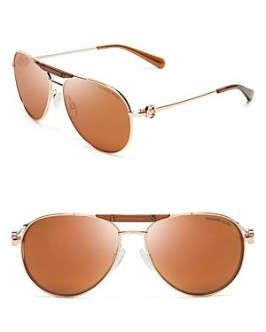 Michael Kors Zanzibar Mirrored Aviator Sunglasses | Bloomingdale's (US)