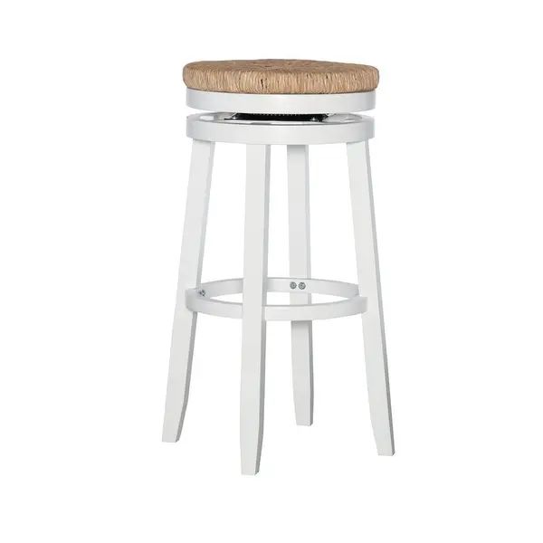 Maya 31-inch Wood with Seagrass Seat Swivel Bar Stool - On Sale - Overstock - 22575932 | Bed Bath & Beyond