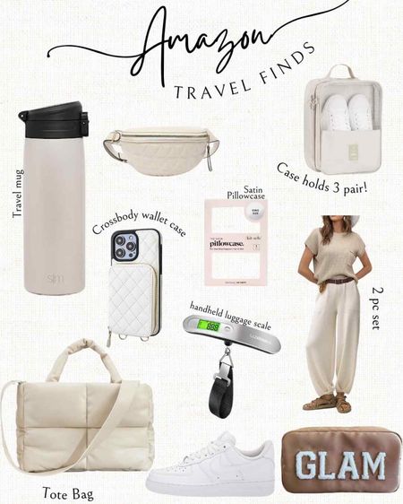 Amazon travel finds, Amazon travel, travel essentials, travel gear, tote, tumbler, satin pillowcase, shoe case, 2 pc set, Nike 

#LTKshoecrush #LTKfit #LTKstyletip