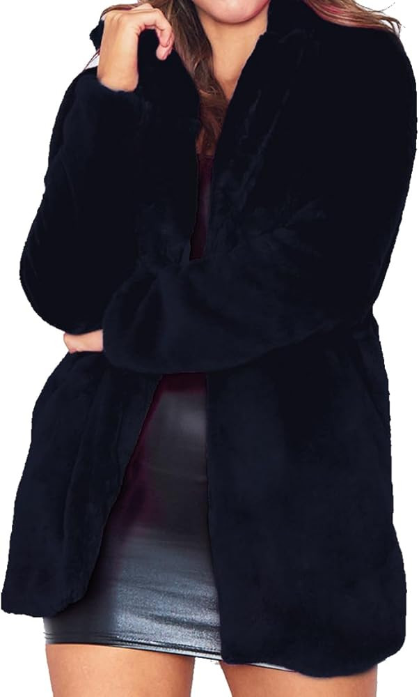 TOPONSKY Womens Winter Warm Lapel Faux Fur With Inner Lining & Buttons Coats | Amazon (US)