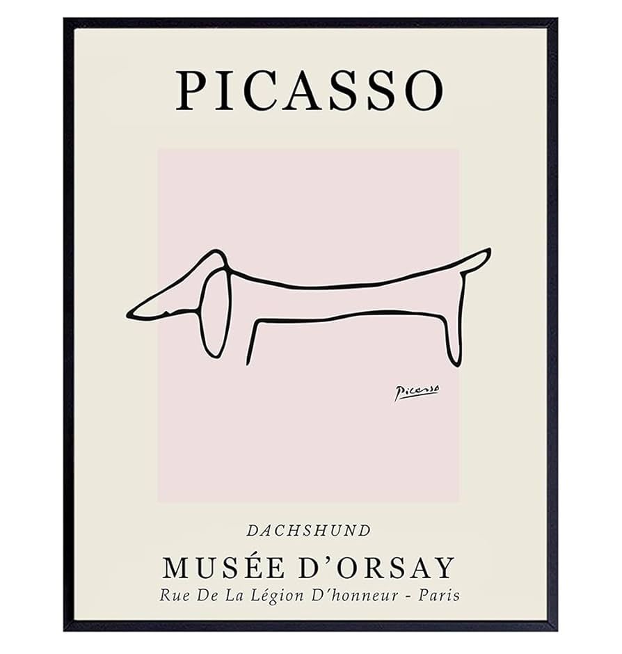 Pablo Picasso Wall Art & Decor - Dog Wall Decor - Mid-Century Modern Room Decor - Abstract Art - ... | Amazon (US)