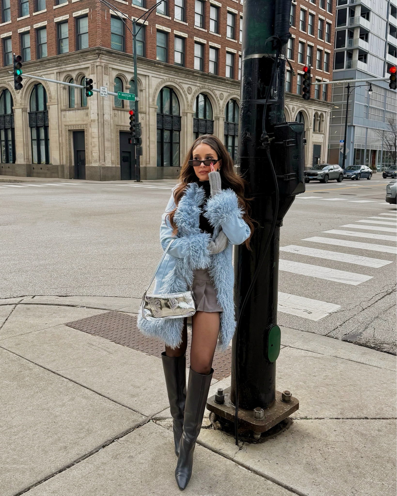 baby blue faux fur princess polly coat, metallic by far bag, greg skirt and black knee high boots

street style, winter outfit ideas, winter fashion trends 

#LTKFindsUnder100 #LTKStyleTip #LTKHoliday