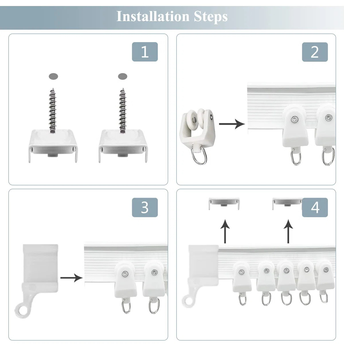 Symple Stuff Curtain Track, Curved Flexible Bendable Curtain Rail System, 20ft Ceiling Or Wall Mo... | Wayfair North America