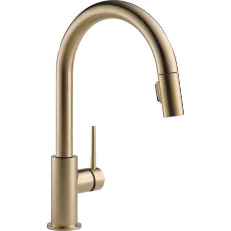 Delta 9159-CZLS-DST Champagne Bronze Trinsic Single Handle Pull-Down Kitchen Faucet with Limited ... | Build.com, Inc.