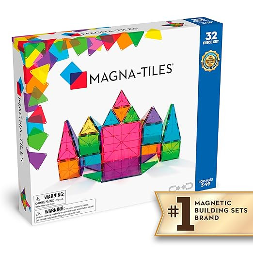MAGNA-TILES Classic 32-Piece Magnetic Construction Set, The ORIGINAL Magnetic Building Brand | Amazon (US)